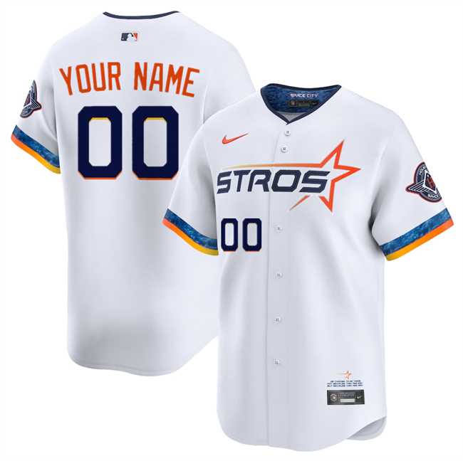 Youth Houston Astros Active Player Custom White 2025 City Connect Limited Stitched Jersey->customized mlb jersey->Custom Jersey